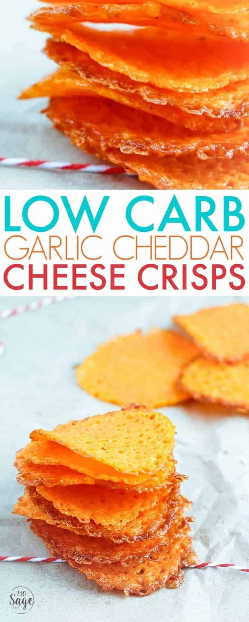 low carb garlic cheddar cheese crisps