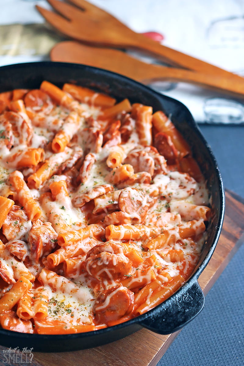 Cheesy Pasta with Cajun Andouille Sausage - 730 Sage Street