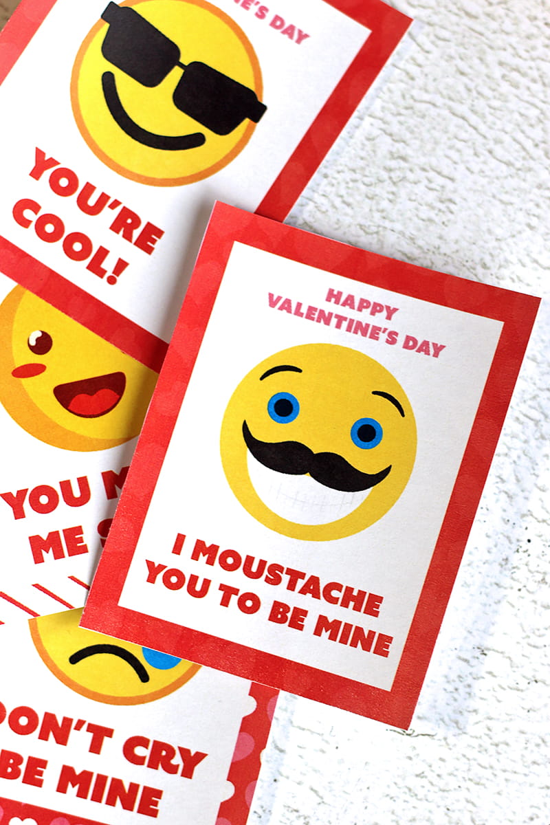 Emoji Printable Valentine s Day Cards 730 Sage Street
