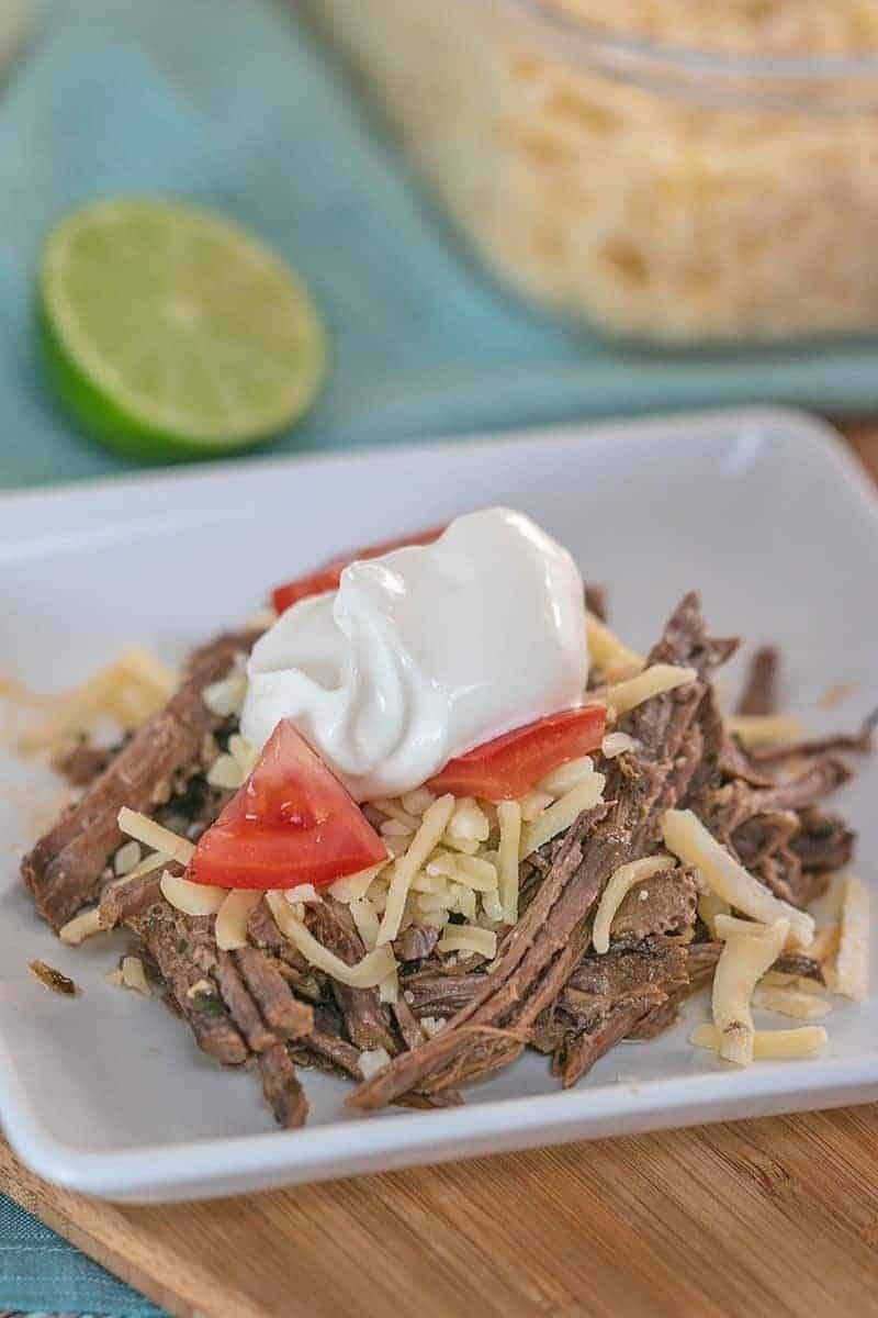 Low Carb Slow Cooker Shredded Beef - Chili Lime Barbacoa