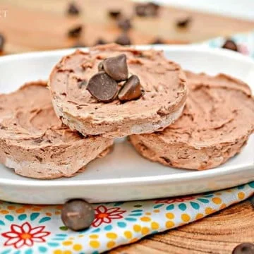 chocolate keto fat bombs on a white plate