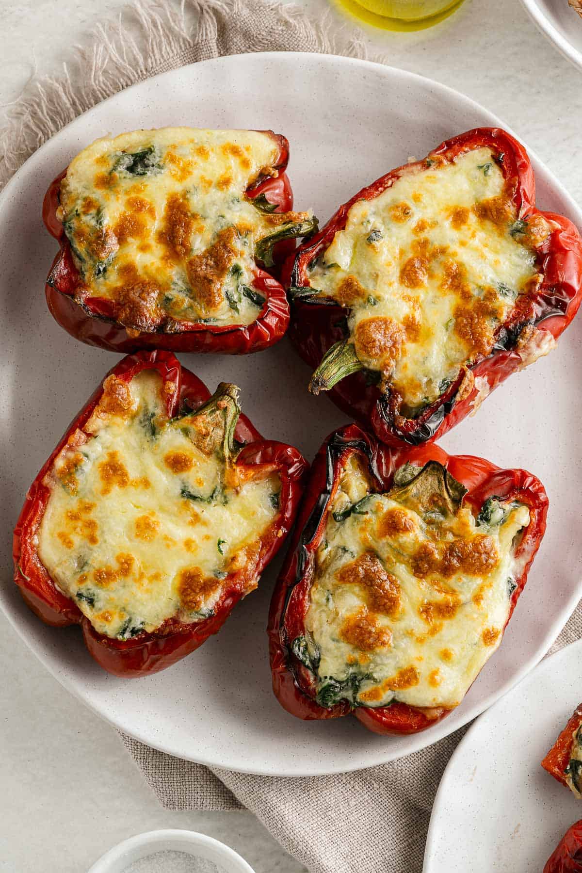 Cheesy Spinach Stuffed Peppers