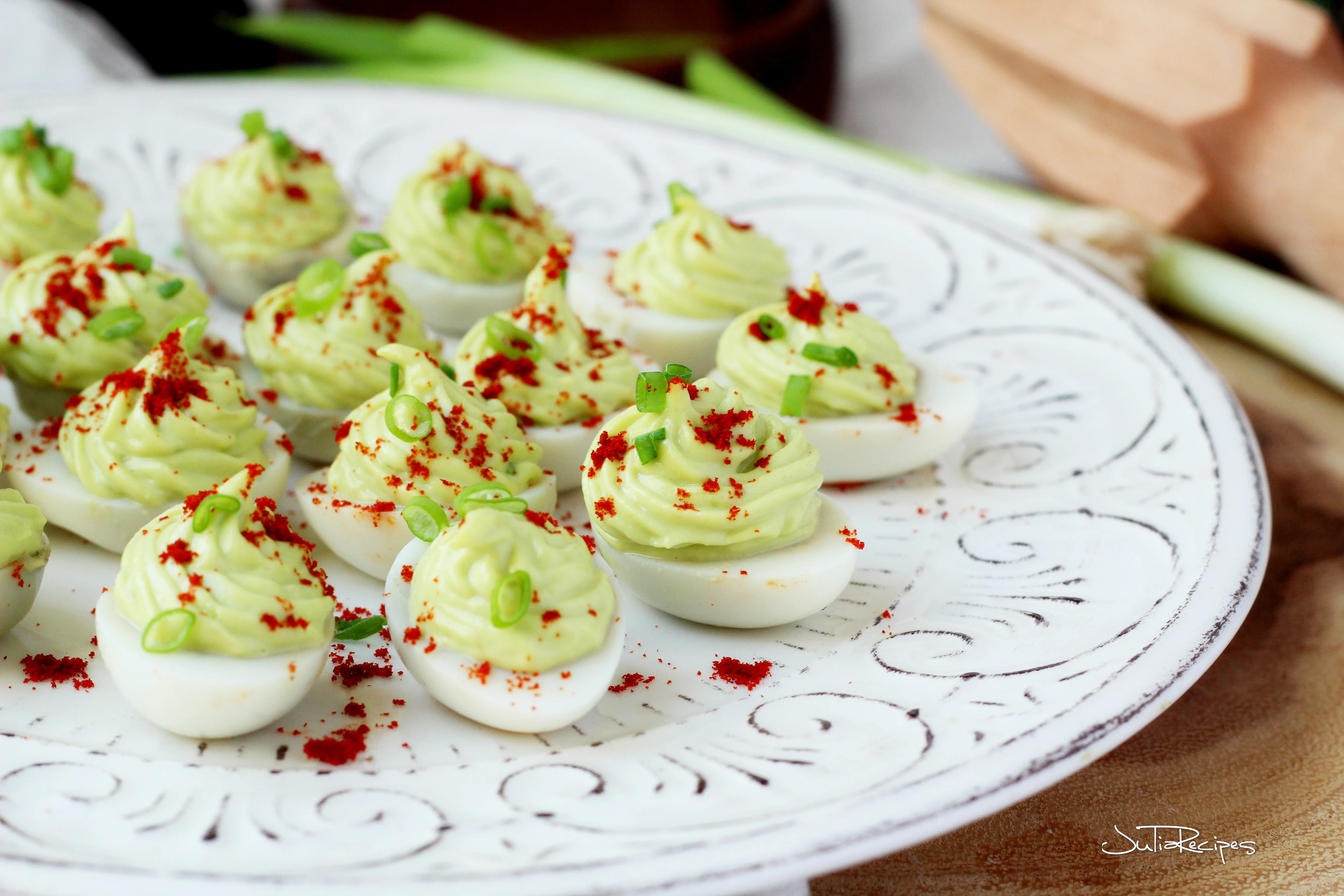 Deviled Avocado Quail Eggs