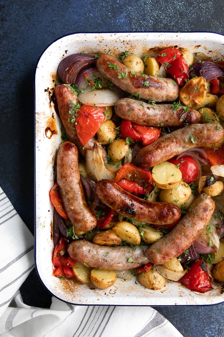 Easy Oven-Roasted Sausage and Potatoes